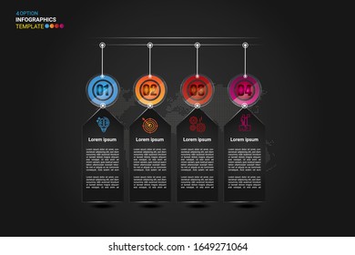 3D Abstract infographics 4 number options template. Vector illustration. Can be used for workflow layout, diagram, business step options, banner, web design