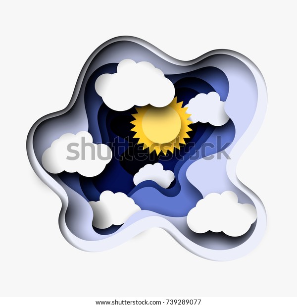 Download 3d Abstract Layered Paper Cut Illustration Stock Vector Royalty Free 739289077