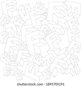 3d abstract Lettering F, suitable for background, wallpaper, etc.eps