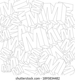 3d Lettering abstracto M, adecuado para fondo, fondo de pantalla, etc.eps
