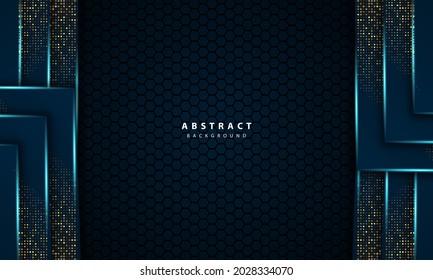 3d abstract light blue hexagon vector illustration of luxury background