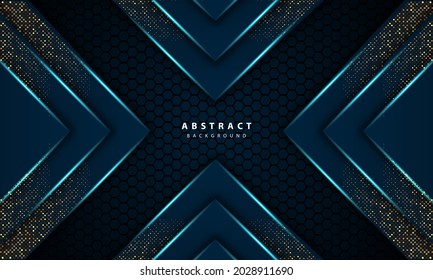 3d ilustración abstracta del vector hexagón azul claro de fondo de lujo