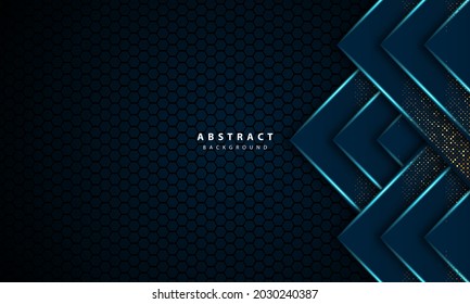 3d ilustración abstracta del vector hexagón azul claro de fondo de lujo
