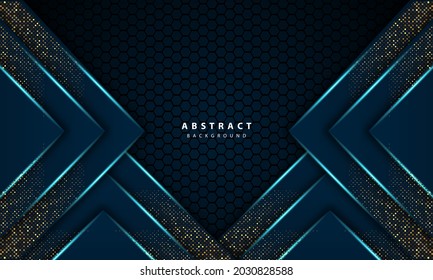 3d abstract light blue hexagon vector illustration of luxury background