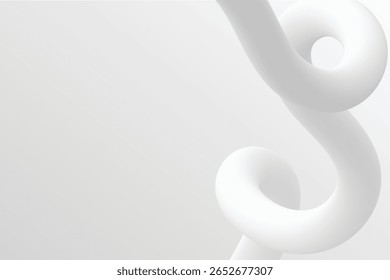 Líquido de línea abstracta 3D con gradiente blanco suave se puede utilizar para el fondo de la presentación, cartel y fondo de Anuncio Horizontal