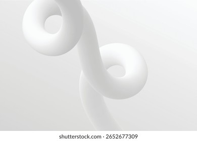 Líquido de línea abstracta 3D con gradiente blanco suave se puede utilizar para el fondo de la presentación, cartel y fondo de Anuncio Horizontal