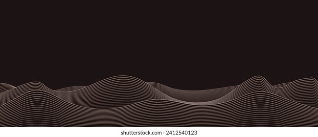 3D Abstract Line Style Terrain Background. EPS10 Vector