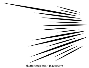 3D Abstract lines. Dynamic straight burst lines in perspective. Radial, radiating stripes. Rapid rays, beams in motion. Action, blast streaks, strips