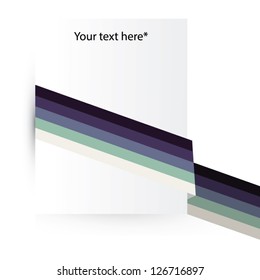 3d abstract lines on paper sheet. For your design and your text