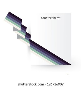 3d abstract lines on paper sheet. For your design and your text