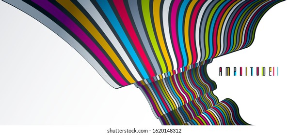 3D abstract lines in perspective vector background, modern trendy design element, cool style layout for ads posters banners and covers, retro template.