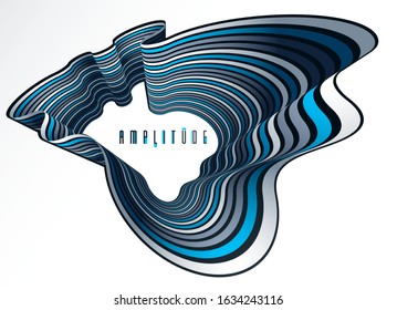 3D abstract lines in perspective vector background, modern trendy design element, cool style layout for ads posters banners and covers, retro template.
