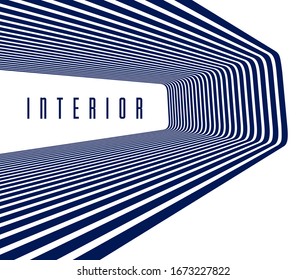 3D abstract lines in perspective vector background, modern trendy design element, cool style layout for ads posters banners and covers, retro template.