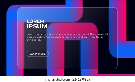 3d abstract liquid flow landing page with glass effect