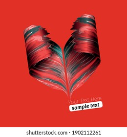 3d abstract liquid fluid colorful twisted brush stroke, abstract colorful background, artistic elements, Happy Valentine's Day concept