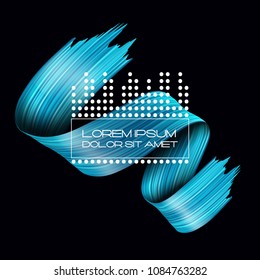 3d abstract liquid fluid design. Colorful modern background with twisted brush stroke, smear wave, splash curl of paint