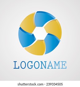 3D Abstract Logo Icon in two colors. Modern Business Design. Vector,