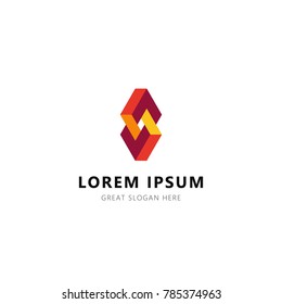 3d Abstract Logo Template. vector illustration
