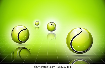 3d abstract logo of tennis balls on the infinity space.