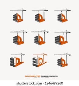3D abstract logo, vector design with bright color combinations, cool design illustrations for industrial and development logo and world logo concept in the future