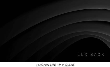 3D Abstract Luxury Black Background With Dark Waves. EPS10 Vector