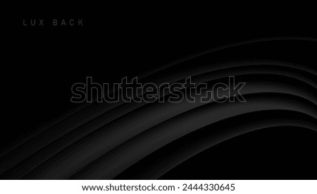 3D Abstract Luxury Black Background With Dark Waves. EPS10 Vector