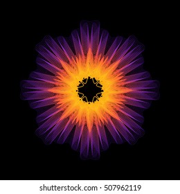 3d abstract mandala. Flower mesh illustration. Eps10 vector.
