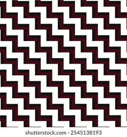 3d Abstrato marrom e preto Seamless zig zag vetor padrão em fundo branco. Padrão em divisa. Design para moda, tecido, têxtil, papel de parede, capa de edredão, embalagem e impressões. Arte de parede geométrica.