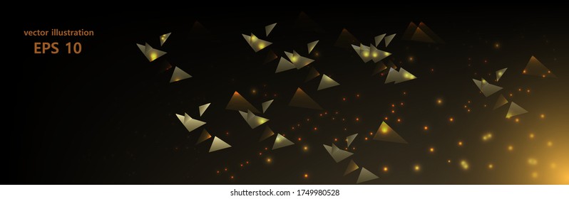 3D Abstract Mesh Background with Circles and particles on a dark background. Music background equalizer concept. Big Data Stream Visualization