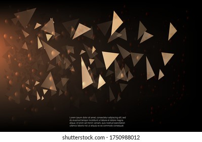 3D Fondo de malla abstracta con círculos y partículas sobre un fondo oscuro. Concepto de ecualizador de fondo musical. Visualización de flujos de datos masivos