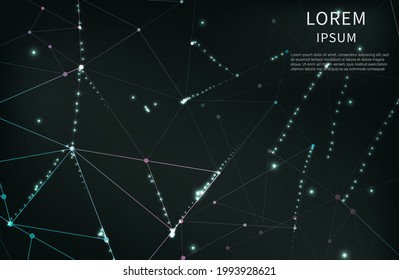 3D Abstract Mesh Background with Circles, Lines and Shapes | EPS10 Design Layout for Your Business. night sky