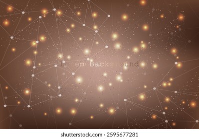 3D Abstract Mesh Background with Circles, Lines and Shapes | EPS10 Design Layout for Your Business. shiny brown background 