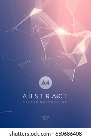 3D Abstract Mesh Background with Circles, Lines and triangular Shapes Design Layout for Your Business. Vector Illustration