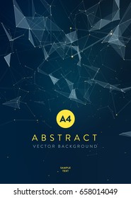 3D Abstract Mesh Background with Circles, Lines and triangular Shapes Design Layout for Your Business. Vector Illustration