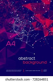 3D Abstract Mesh Background with Circles, Lines and triangular Shapes Design Layout for Your Business. Vector Illustration