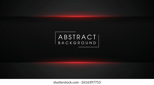 3d abstract metallic red shiny color black frame layout modern tech design vector template background