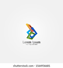 3D Abstract, minimalist logo design.
Simple,digital and modern logo with smooth gradient effect.
