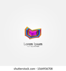 3D Abstract, minimalist logo design.
Simple,digital and modern logo with smooth gradient effect.