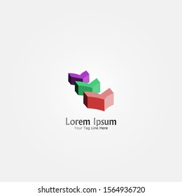 3D Abstract, minimalist logo design.
Simple,digital and modern logo with smooth gradient effect.