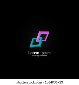 3D Abstract, minimalist logo design.
Simple,digital and modern logo with smooth gradient effect.