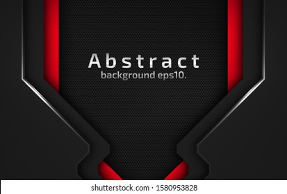 3d abstract modern  background dark black with luxury VIP and red color with line silver Sparkles glitter and gradient decoration shapes geometric Polished vector , design elements