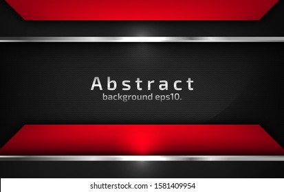 3d abstract modern  background dark black with luxury VIP and red color with line silver Sparkles glitter and gradient decoration shapes geometric Polished vector , design elements