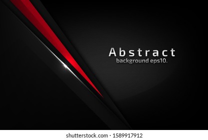 3d abstract modern  background dark black metal steel with luxury VIP and red color with line silver Sparkles glitter and gradient decoration shapes geometric Polished vector , design elements
