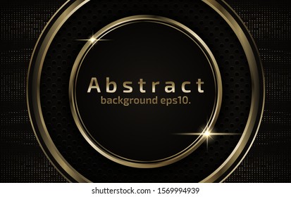 3d abstract modern  background with luxury and dark black color with line Gold Sparkles glitter and gradient decoration shapes geometric Polished vector ,design elements