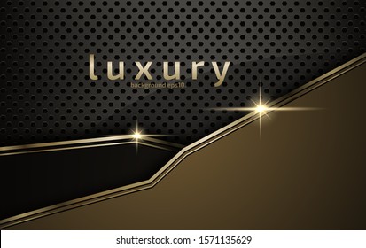 3d abstract modern  background with luxury VIP and dark black color with line Gold Sparkles glitter and gradient decoration shapes geometric Polished vector , design elements 