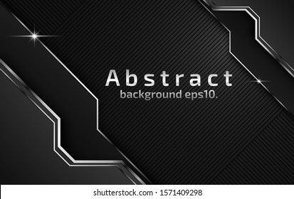 3d abstract modern  background with luxury VIP and dark black color with line grey Sparkles glitter silver and gradient decoration shapes geometric Polished vector , design elements