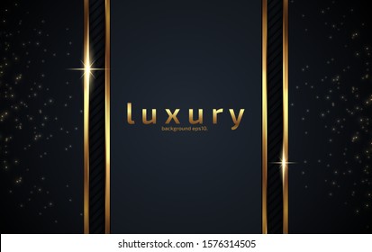 3d abstract modern  background with luxury VIP and dark black color with line Gold Sparkles glitter and gradient decoration shapes geometric Polished vector , design elements 