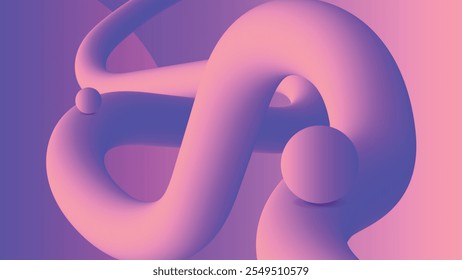 Ein 3d abstrakter moderner Hintergrund mit rosafarbenem und blauem Farbverlauf 