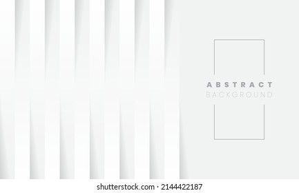 3D abstract modern white background. White and gray geometric lines stripe shape texture wallpaper with realistic shadows in parallel. EPS10 illustration vector.