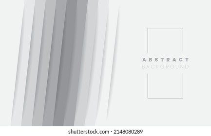 fondo blanco abstracto y moderno en 3D. Las líneas geométricas blancas y grises estriban la forma del papel tapiz con sombras realistas en paralelo. Vector de ilustración EPS10.